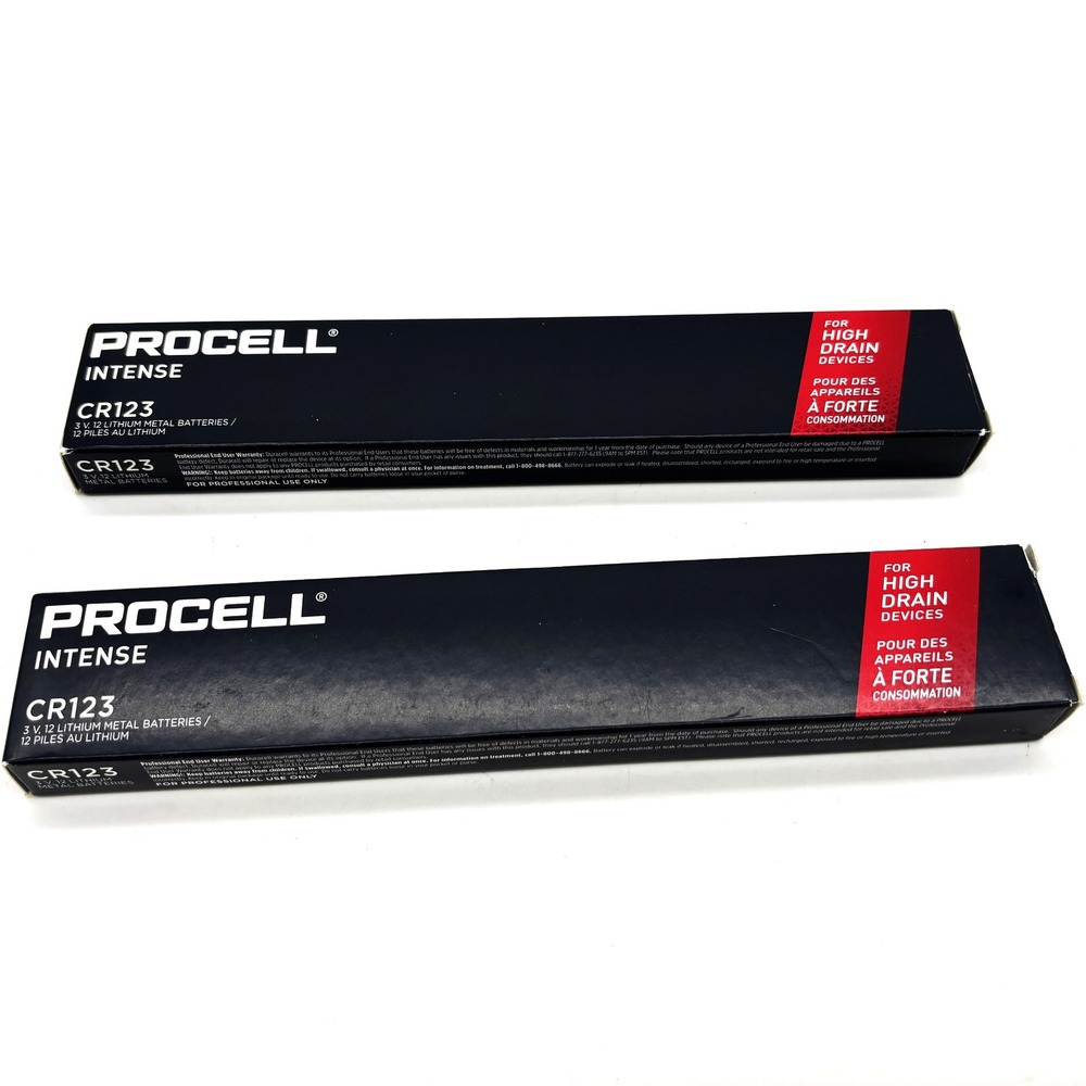 Procell CR123 Intense Lithium 3V Batteries 24ct New High Drain Professional 2022
